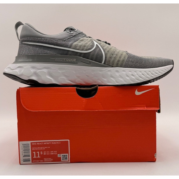 Nike REACT INFINITY RUN FK 2 Men's NEW Running Sneaker Gray US Size 11.5 - Picture 11 of 11